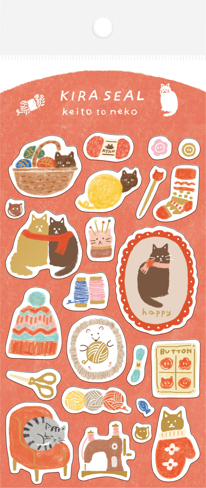 古川紙工貼紙 毛線和貓