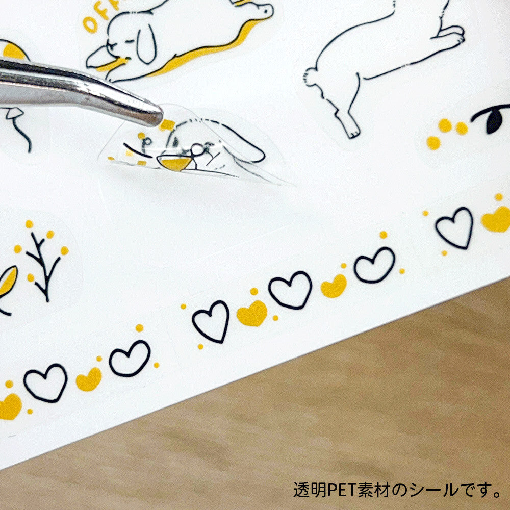 Pinebook 金色貼紙 兔子(兩張)