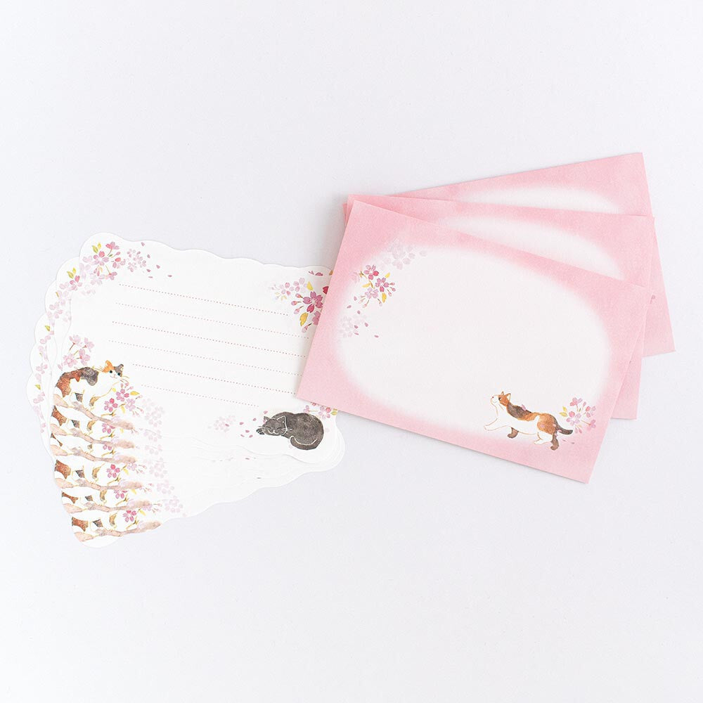 NB社 信封信紙套裝 春之櫻花貓