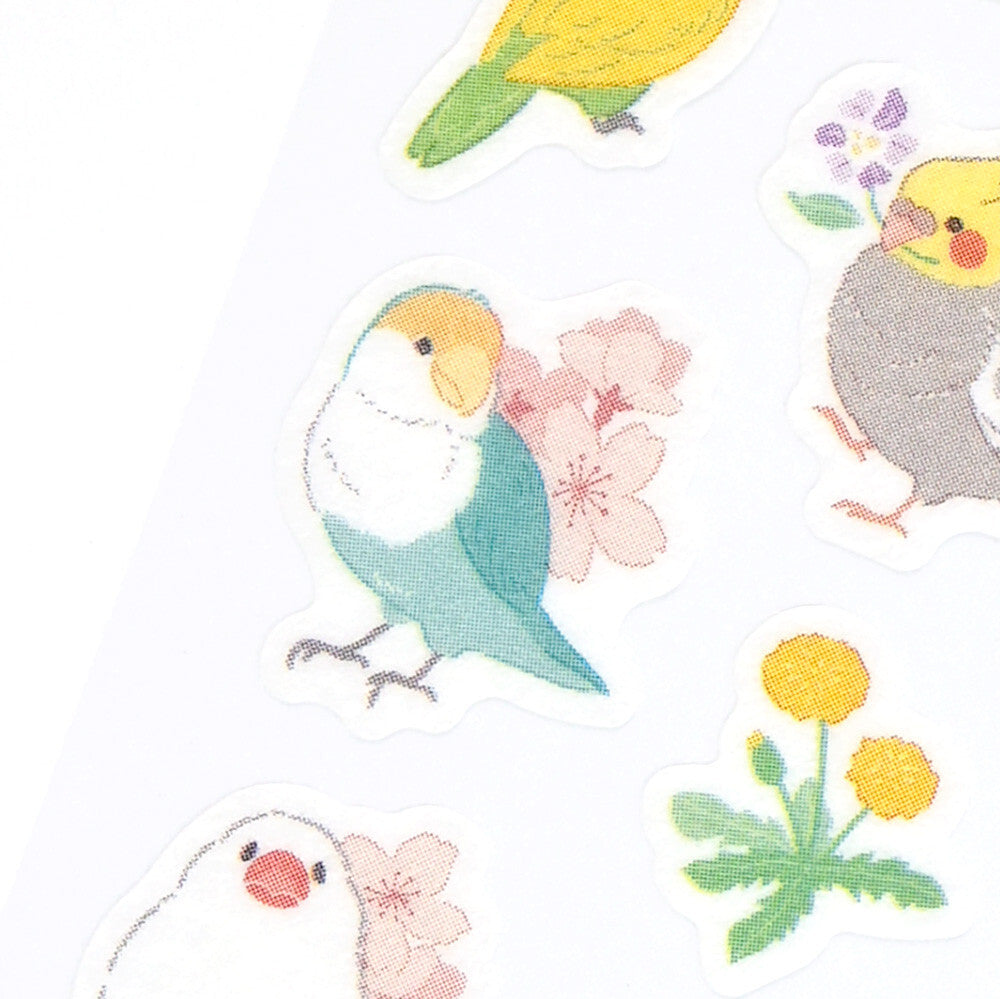 NB社 鸚鵡春天遊玩 貼紙