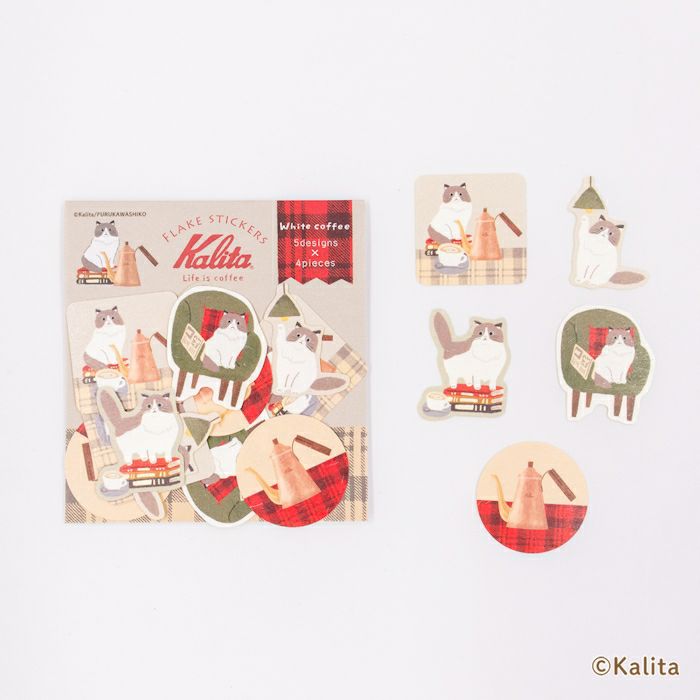 古川紙工xKalita貼紙 White coffee