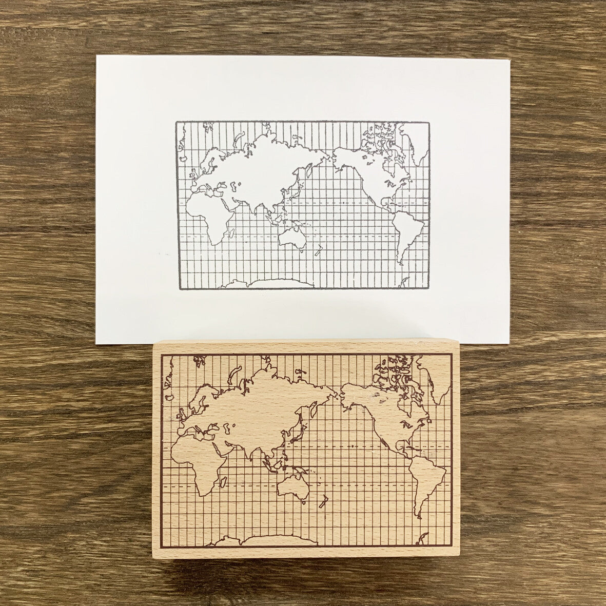 Arte木印章 世界地圖