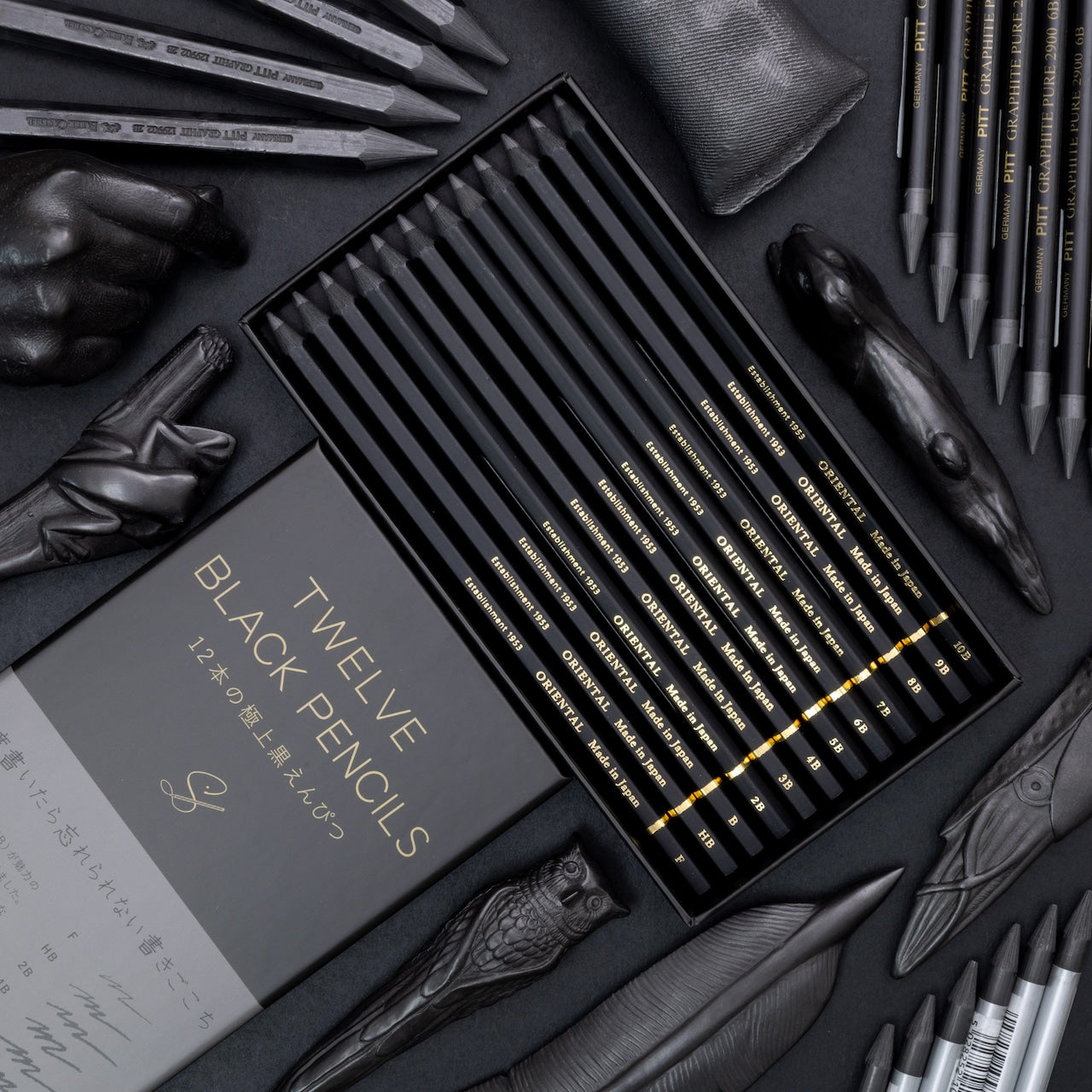 Twelve Black Pencil