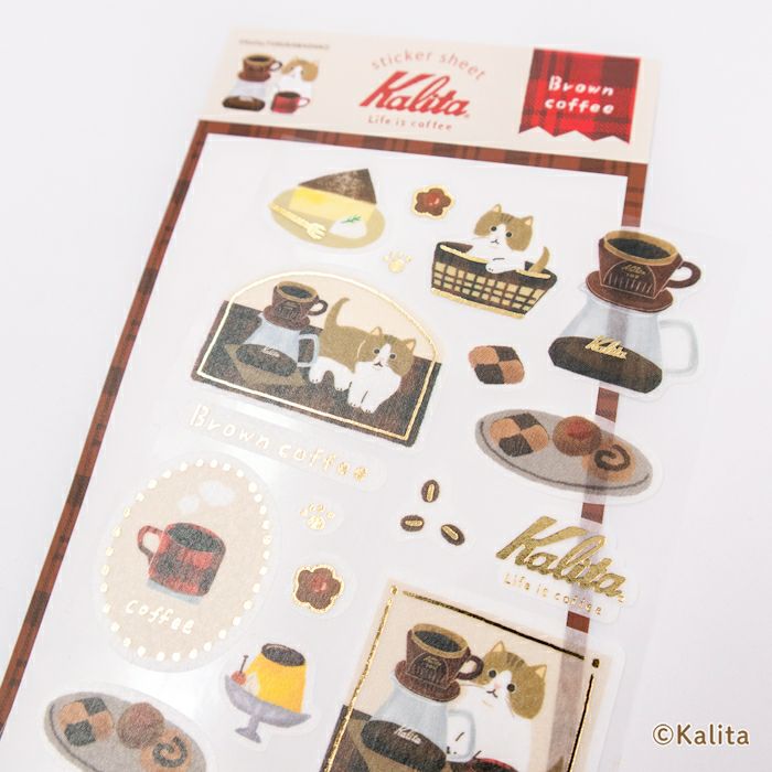 古川紙工xKalita燙金貼紙 Brown coffee