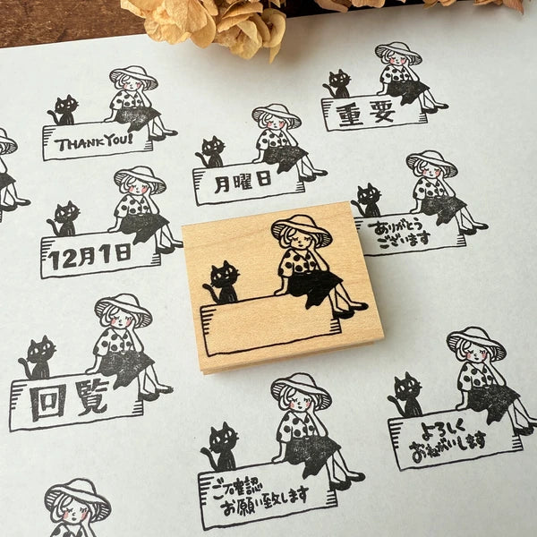 RiraRira印章 マロン小姐和黑貓框