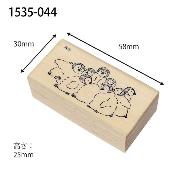 Kodomo no kao木印章 企鵝擠在一起