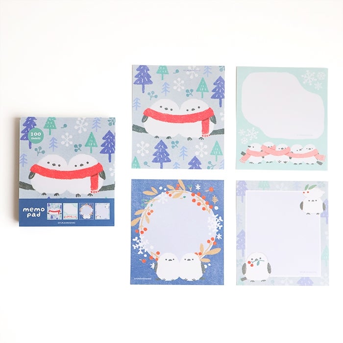 古川紙工 4designs memo pad 雪和長尾山雀