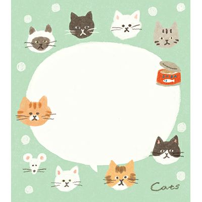 4 designs memo pad 貓