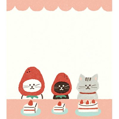 4 designs memo pad 貓