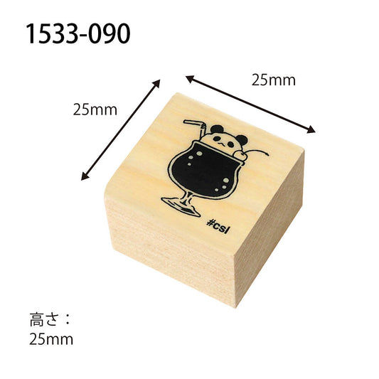 Kodomo no kao木印章 熊貓梳打