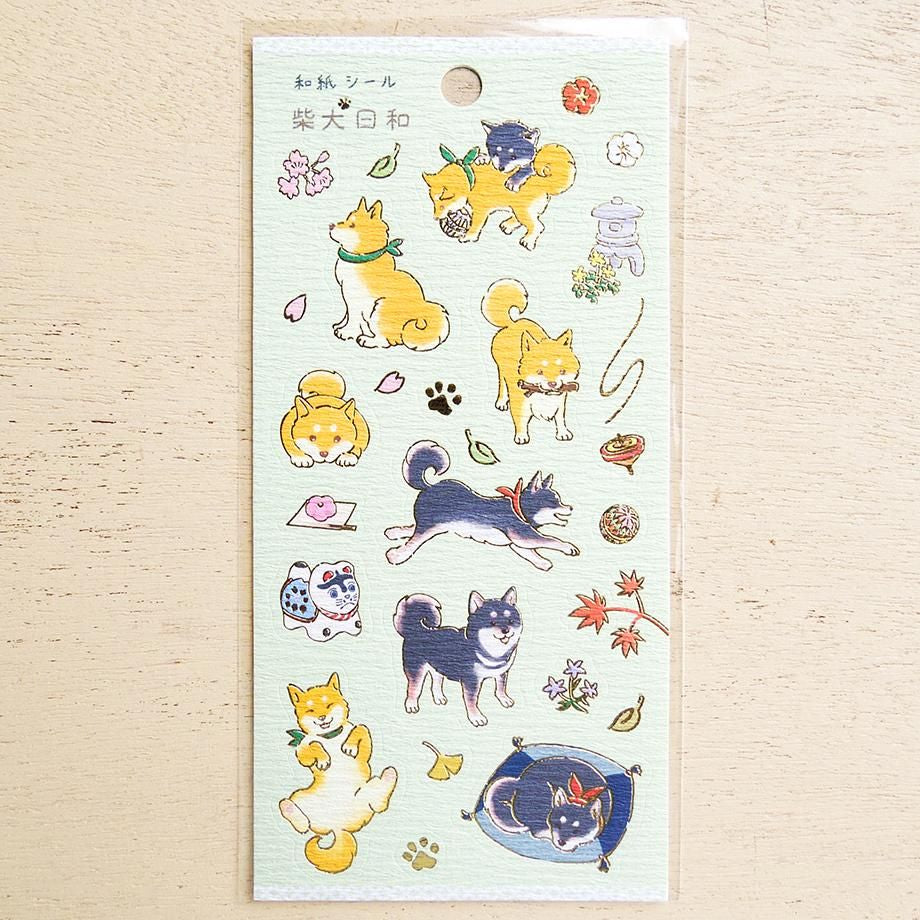 表現社 和紙貼紙 柴犬日和