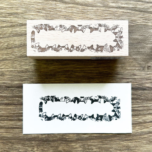 Arte木印章 很多三色貓