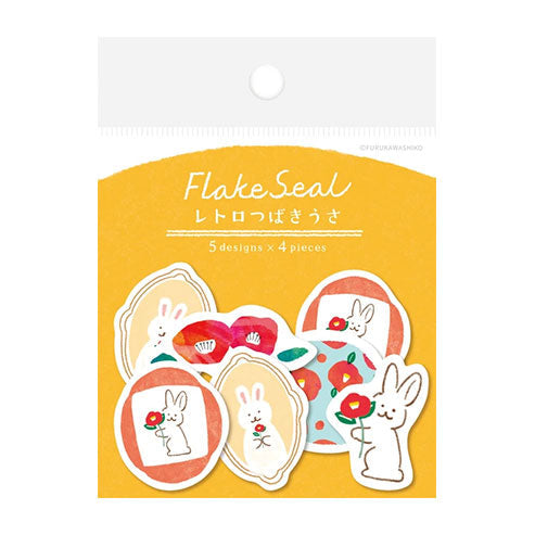 古川紙工 貼紙 復古山茶花兔