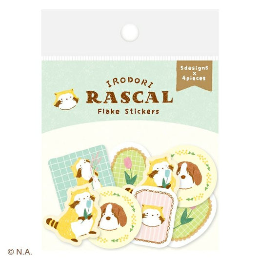 「日本限定」古川紙工 貼紙 Rascal小浣熊 花