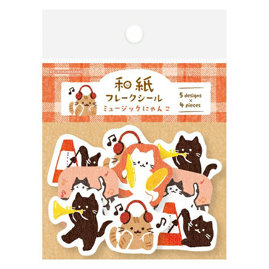 古川紙工 貼紙 音樂貓咪