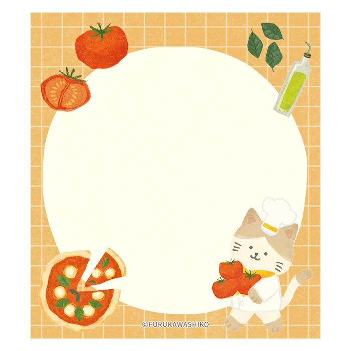 古川紙工4designs memo pad Pizza貓