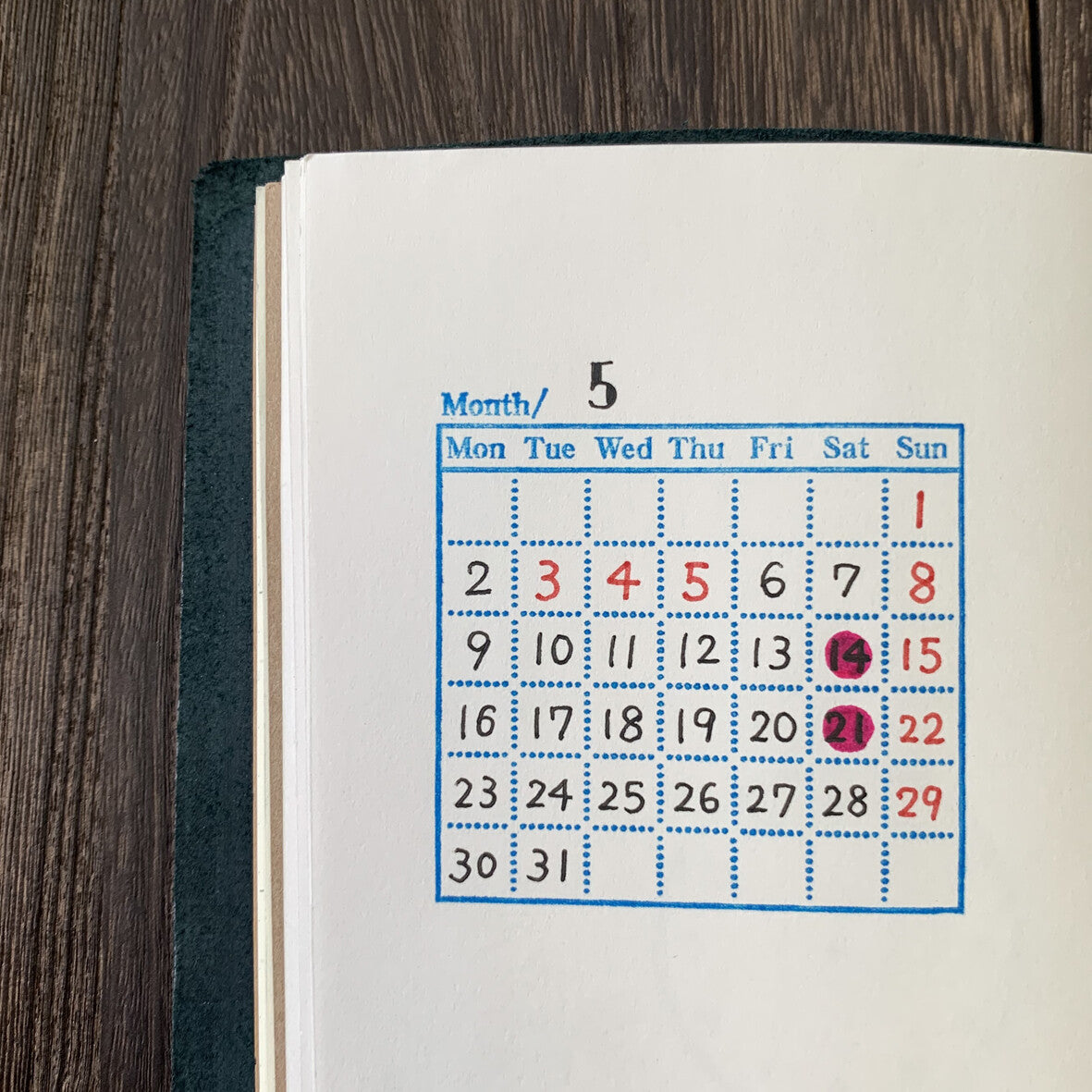 Arte木印章 月曆