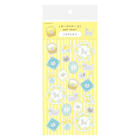 古川紙工 貼紙 含羞草貓貓