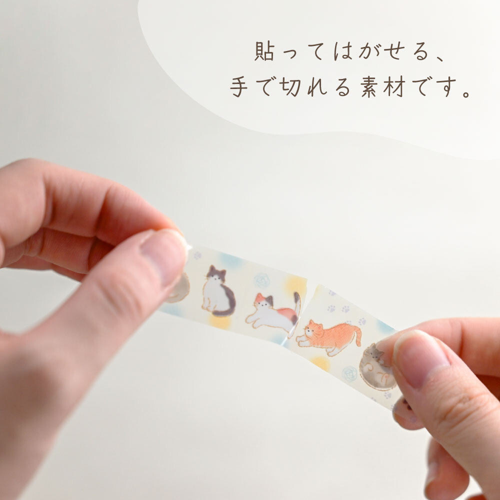 NB社 半透明紙膠帶 貓和水玉