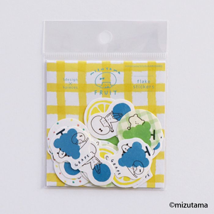 「日本限定」古川紙工 貼紙 Mizutama Fruit lemon x grape