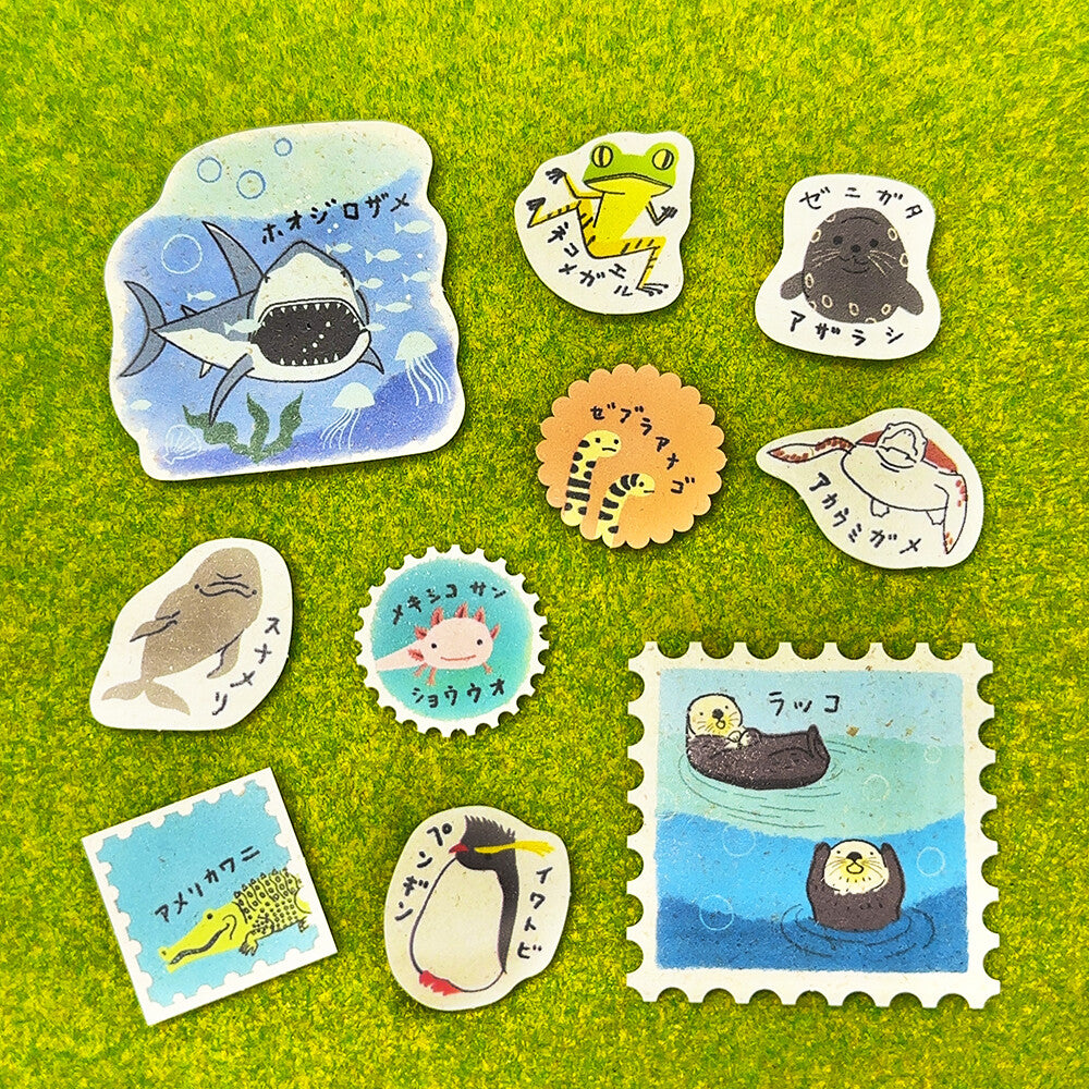 シール堂 絕滅危惧種flake sticker 水中動物篇