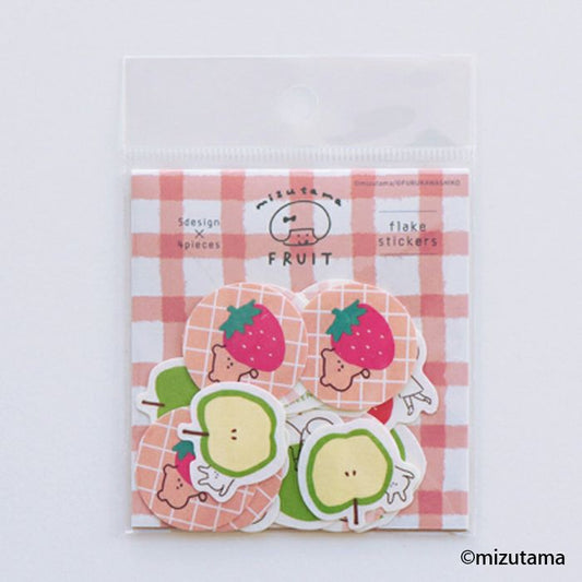 「日本限定」古川紙工 貼紙 Mizutama Fruit apple x stawberry