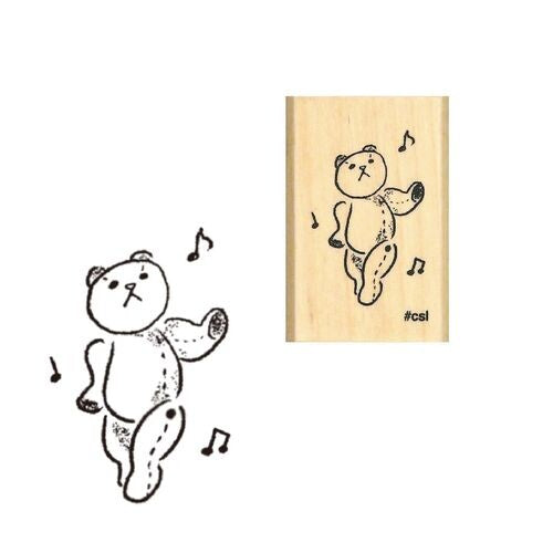 Kodomo no kao木印章 跳舞熊