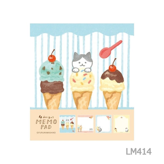 古川紙工 4designs memo pad 貓和雪糕