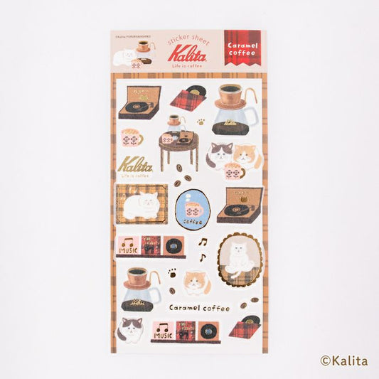 古川紙工xKalita燙金貼紙 Caramel coffee