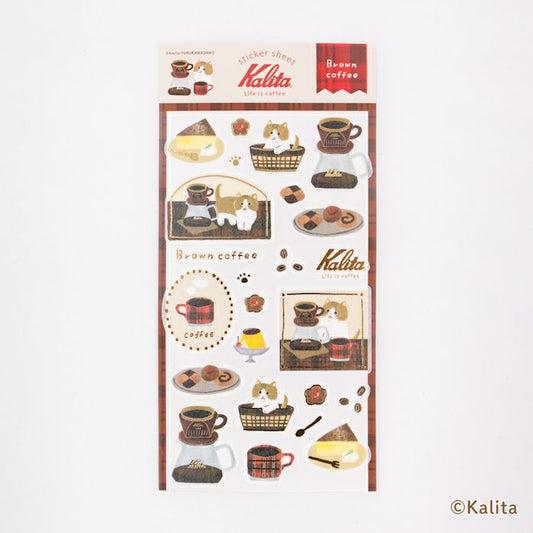 古川紙工xKalita燙金貼紙 Brown coffee