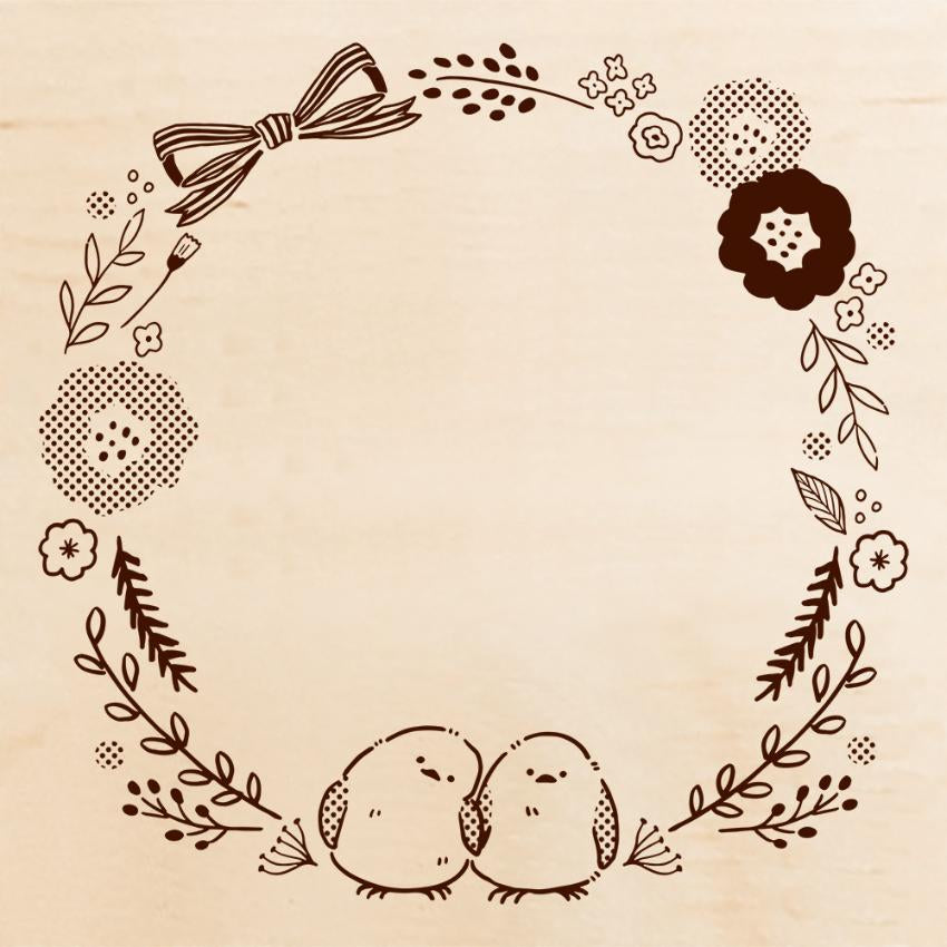 Beverly 印章 長尾山雀花圈