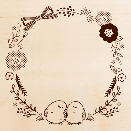 Beverly 印章 長尾山雀花圈
