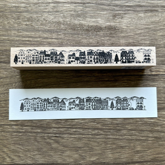 Arte木質長型印章 城市景觀