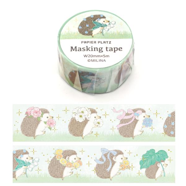 MILINA金箔紙膠帶 小刺猬