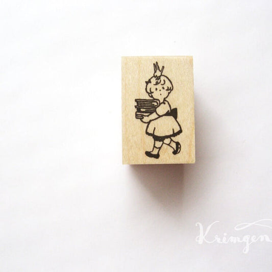 Krimgen印章 Girl carrying book