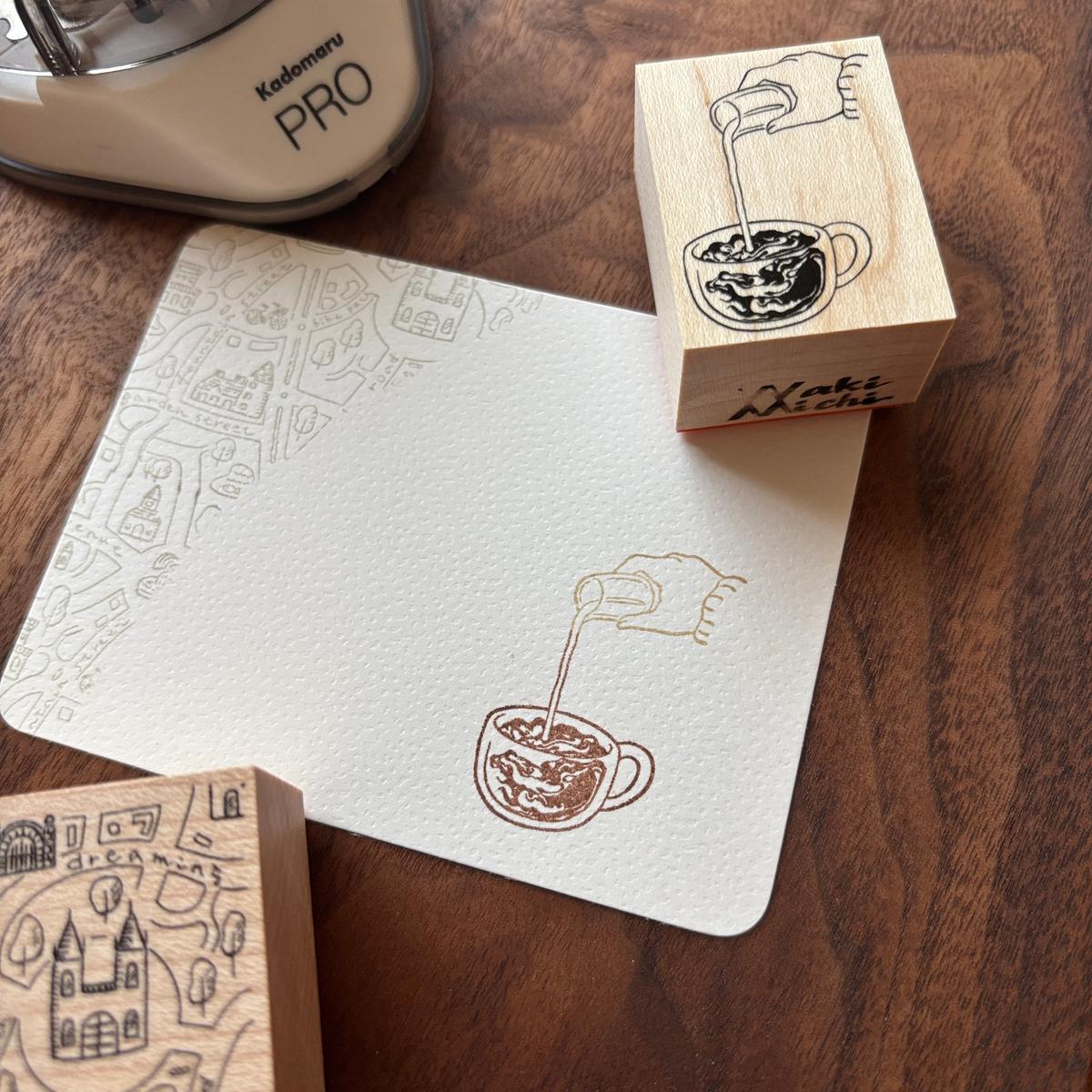 wakimichistamp印章 咖啡加牛奶