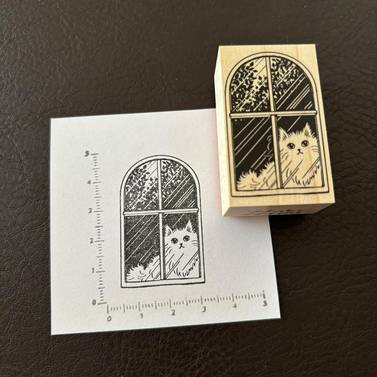 wakimichistamp印章 木漏之日與窗貓