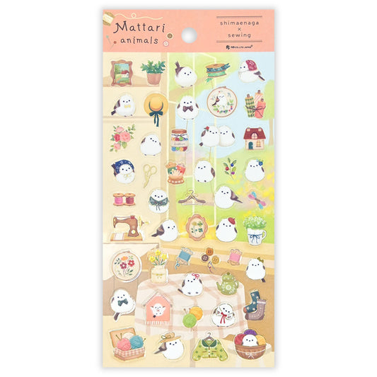 NB社 mattari系列貼紙 長尾山雀和裁縫