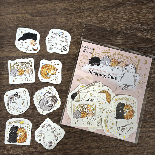 シール堂 Shinzi Katoh加藤真治 flake sticker Sleeping Cats