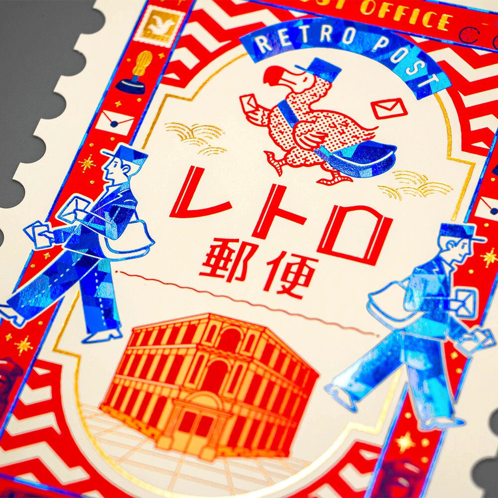 ROKKAKU 金箔明信片 復古郵便