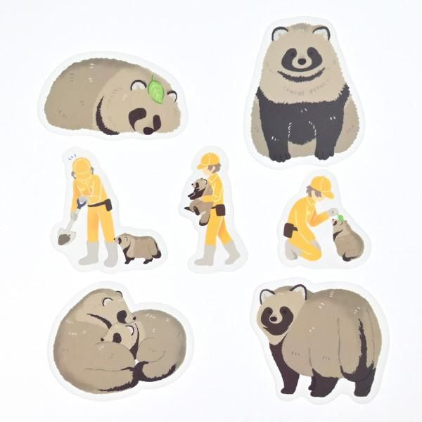NB社 ZOOm in Animals貼紙 Flake sticker 狸貓