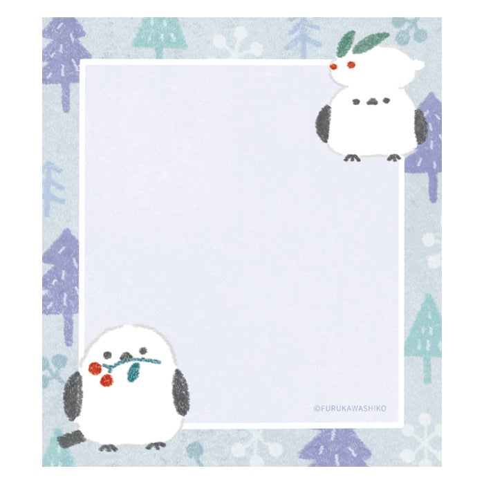 古川紙工 4designs memo pad 雪和長尾山雀