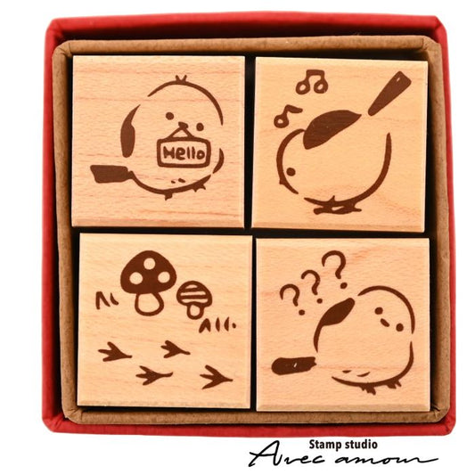 日本stamp studio 長尾山雀木印章set